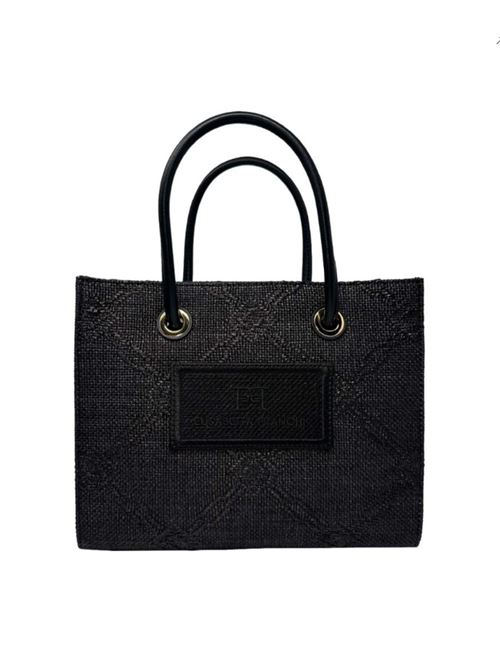 TOTE SMALL RAFIA JACQUARD ELISABETTA FRANCHI | BS83A52E2110 NERO